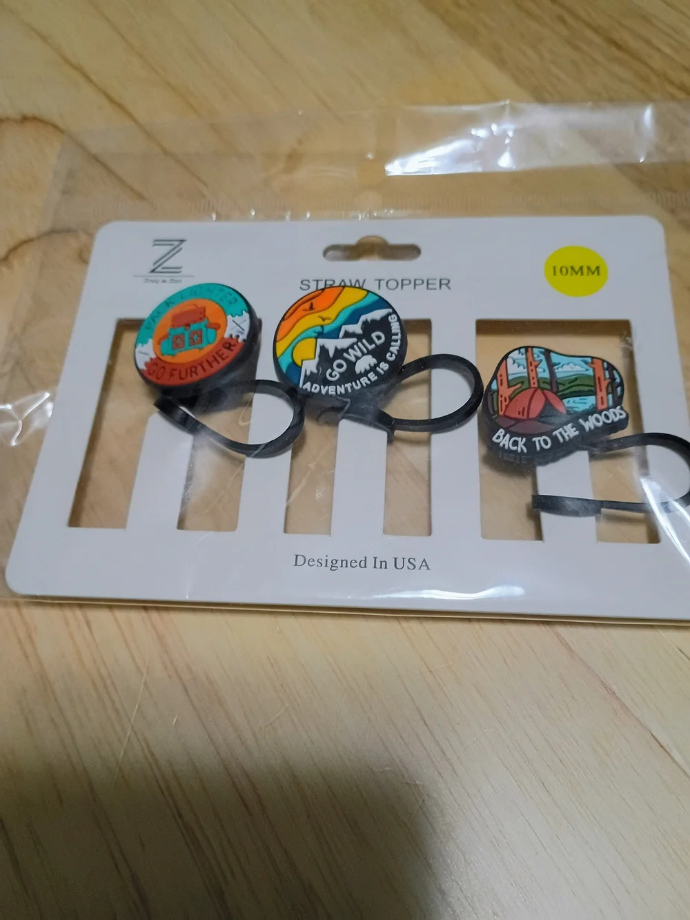 3 Pc Straw Toppers - Multicolor Outdoors Themed Adventure Set